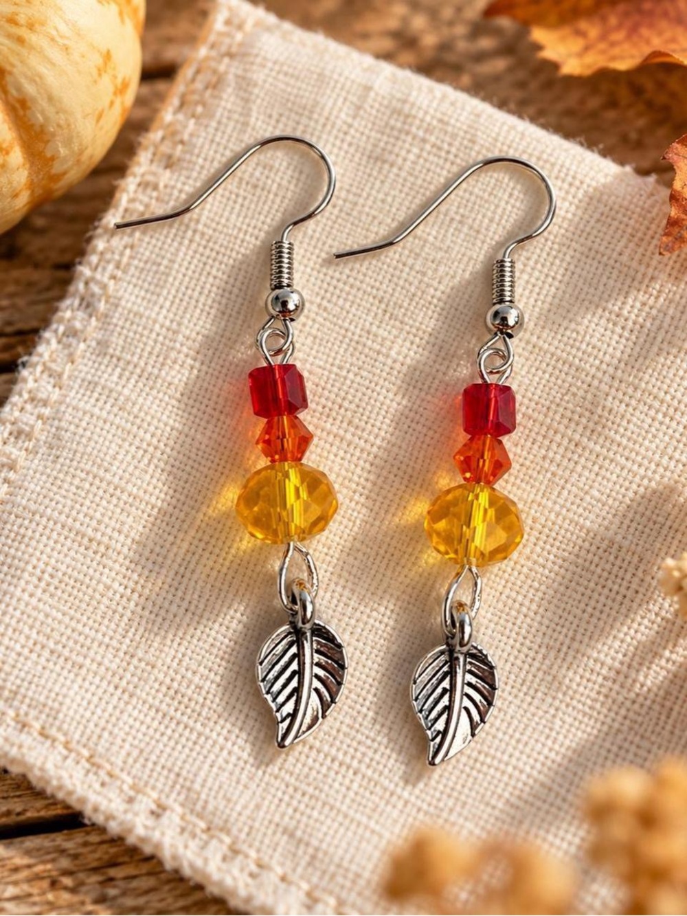 Harvest Souls Autumn Ember Leaf Earrings |